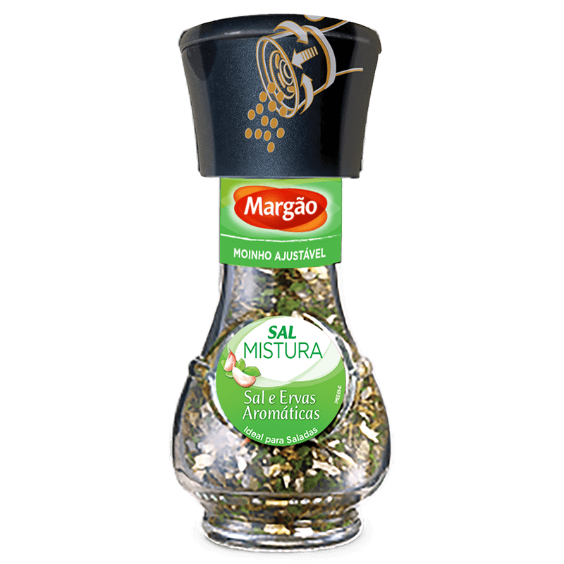 Moinho de sal e ervas aromáticas