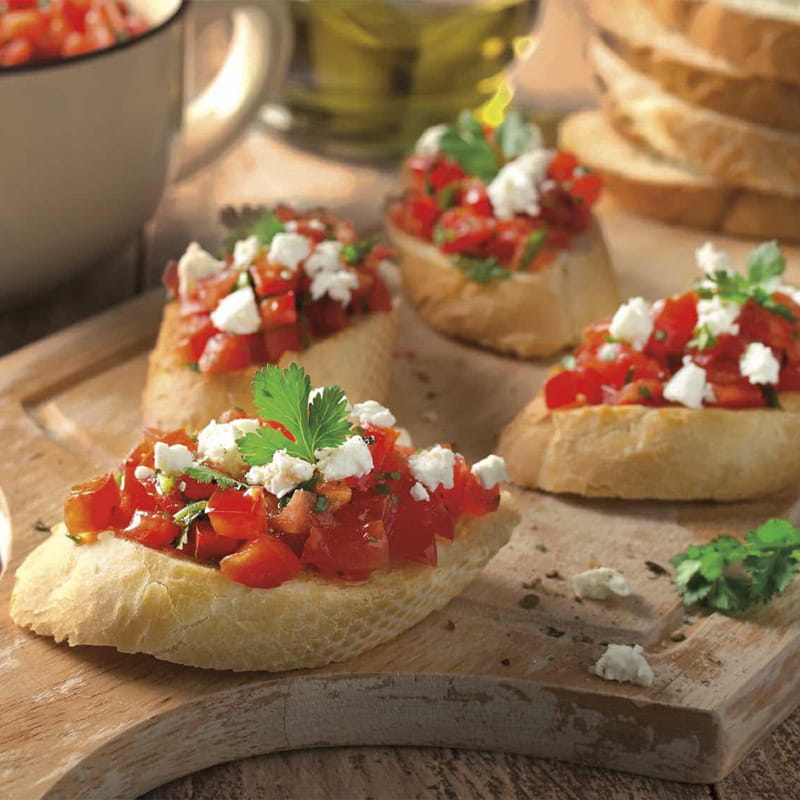 Bruschetta de Tomate e Feta