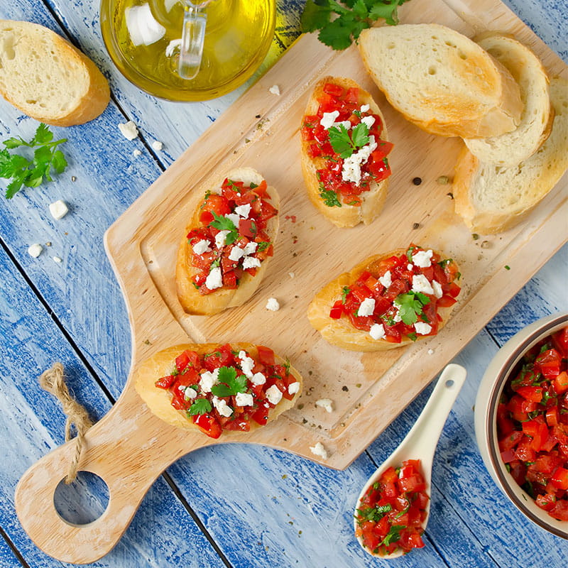 Bruschettas aromatizadas com Salsa
