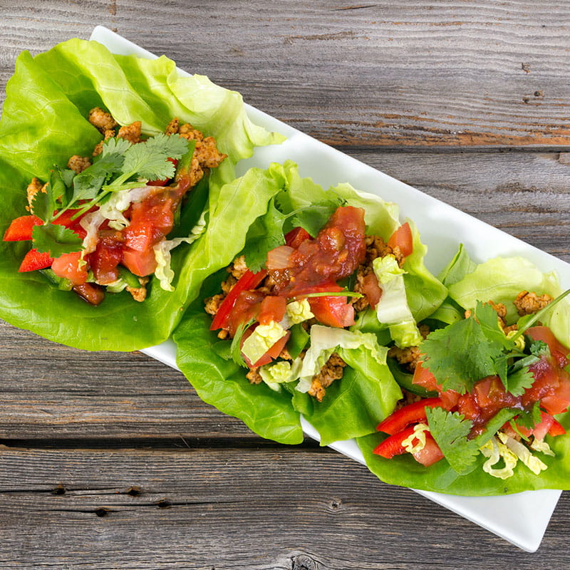 Conchas de Alface com Carne de Vaca assada em Canela e Especiarias