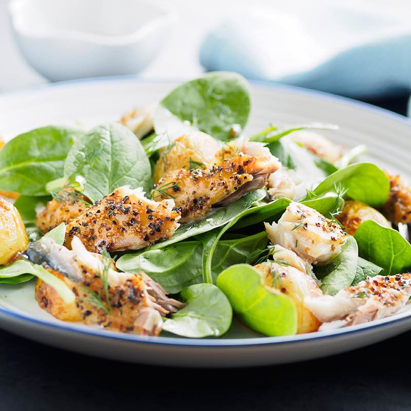 Salada de Batatas Espinafres e Cavala