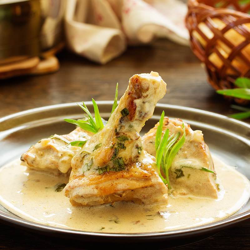 Frango Cremoso e Alimonado com Estragao