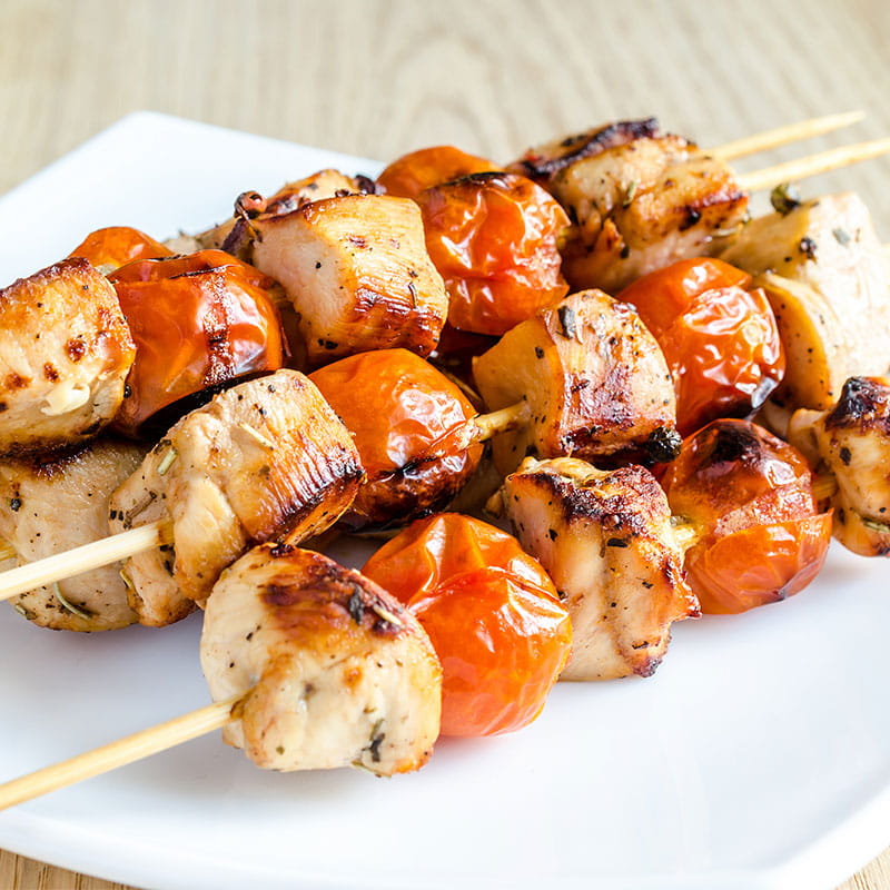 Espetadas de Frango Marinadas com Ervas Finas