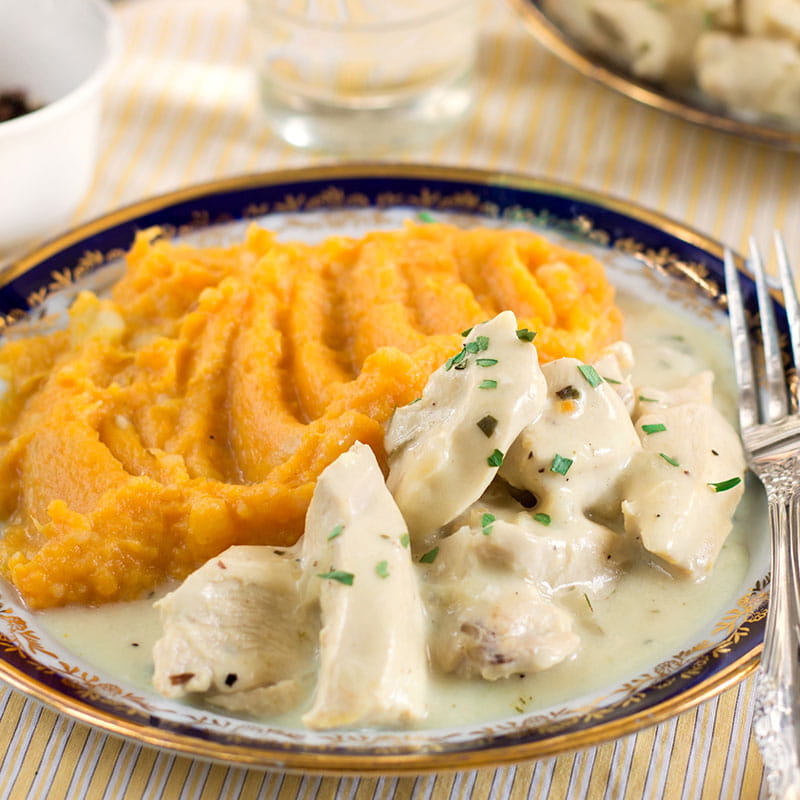 Frango com Estragao e Alho Frances