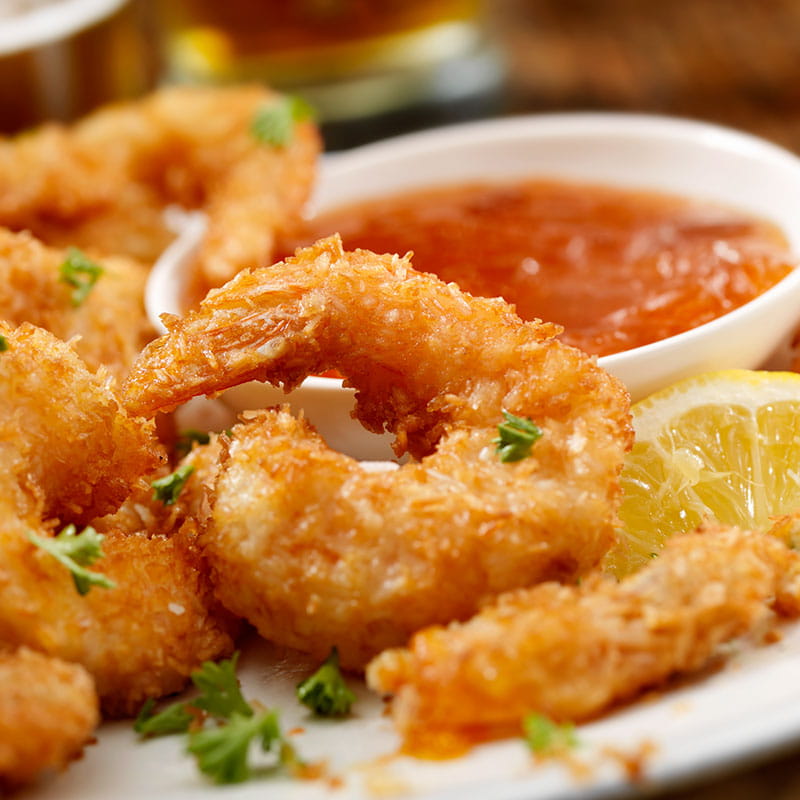 Gambas com Limao e Coco