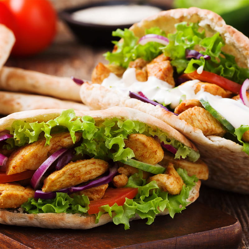 Gyros de Frango com Limão e Tomilho