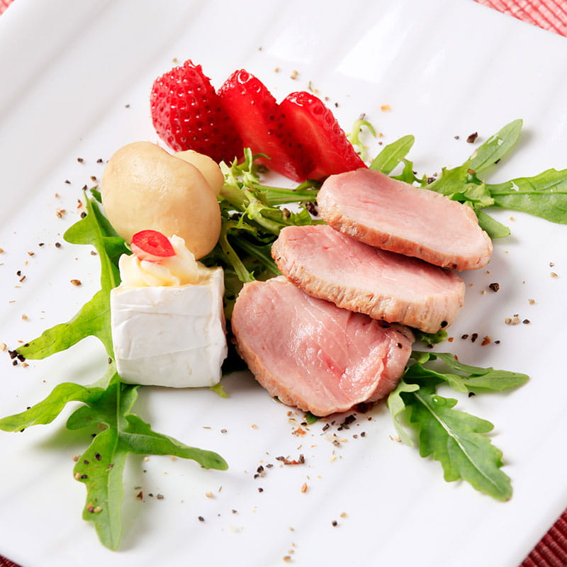 Lombinhos de Porco Preto Cebolinhas Assadas