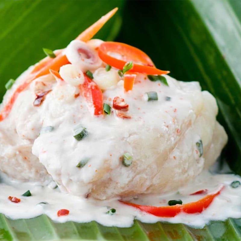 Tamboril com Leite de Coco & Cebolinho 