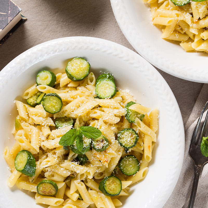 Massa com Curgete e Hortelã Menta