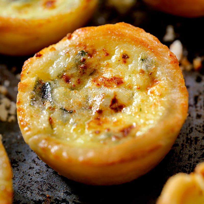 Mini Frittatas de Bacon e Queijo