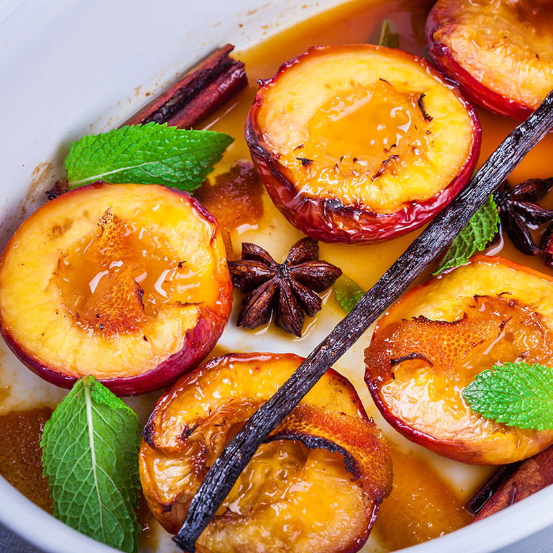 Nectarinas e Alperces com Canela