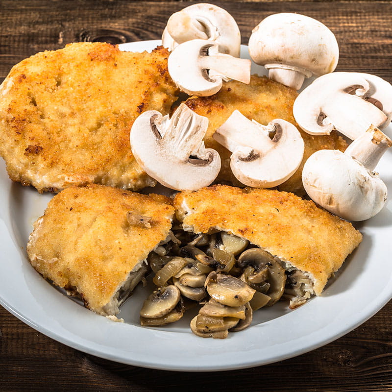 Peitos de Frango Recheados com Cogumelos