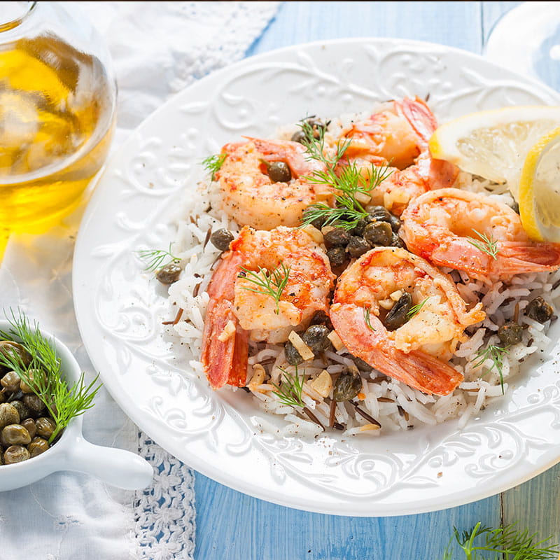 Scampi de Camarao com Infusao de Aneto
