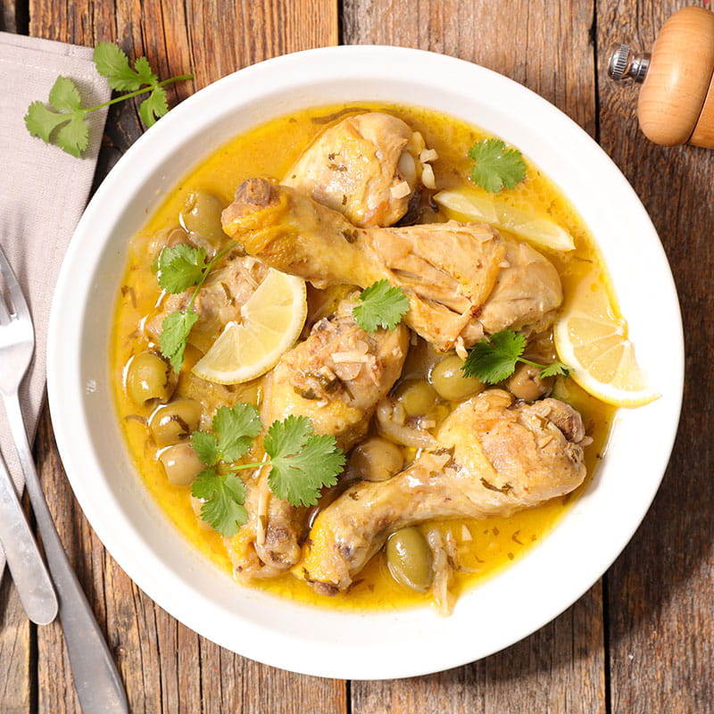 Tagine de Frango Picante com Limao e Azeitonas